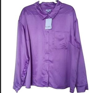 love, Fire Purple Button Down Shirt